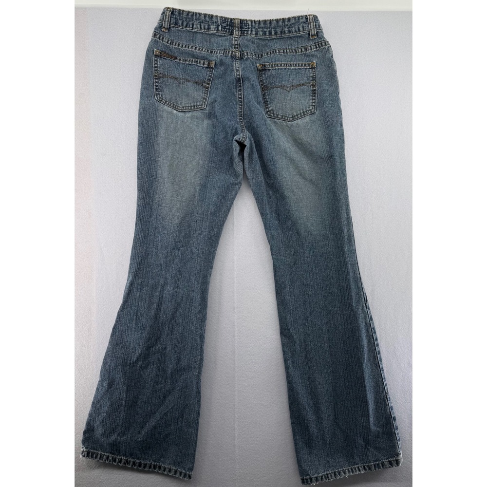 Vtg Y2K Jordache Lo-Rise Flare Jeans Womens Blue Denim Bootcut Diagonal Seam 28" - Picture 10 of 10
